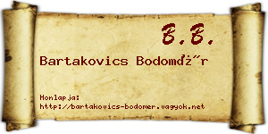 Bartakovics Bodomér névjegykártya
